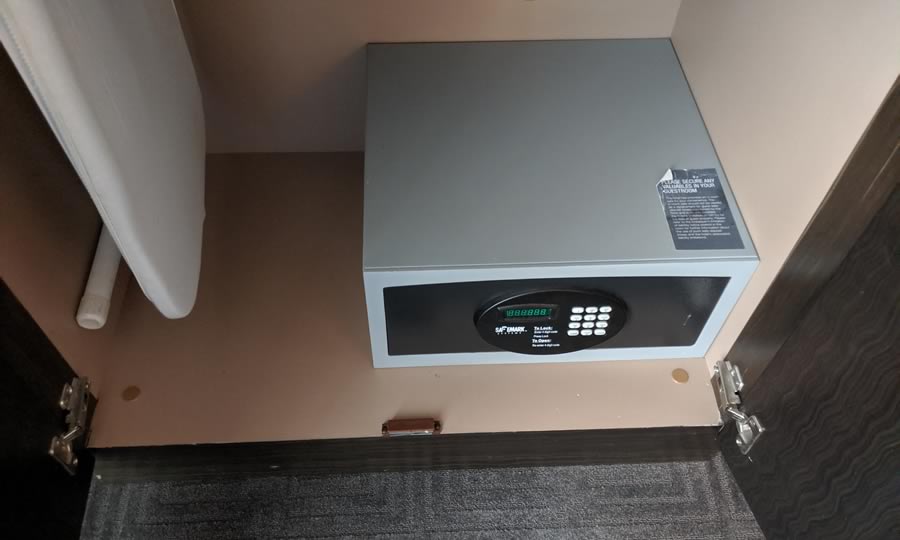 hotel safe on closet floor