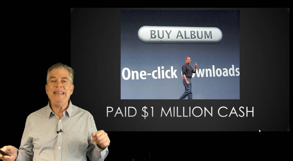 virtual keynote - steve jobs pays $1 million for 1-click